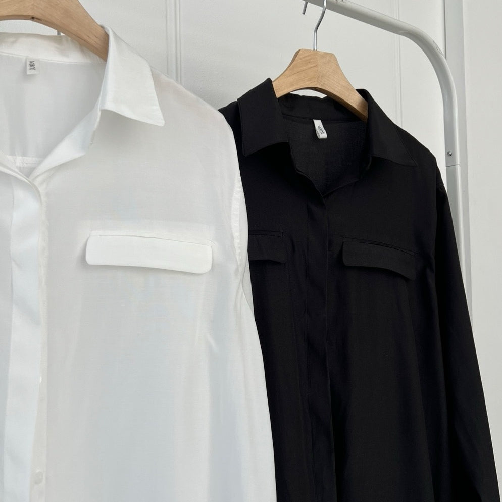 Lip Shape Pocket Soft Flow Blouse – Women One Size
