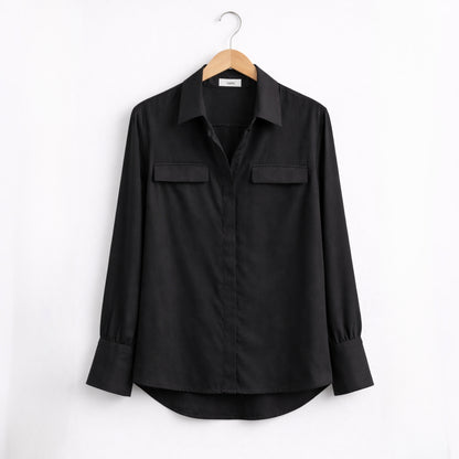 Lip Shape Pocket Soft Flow Blouse – Women One Size