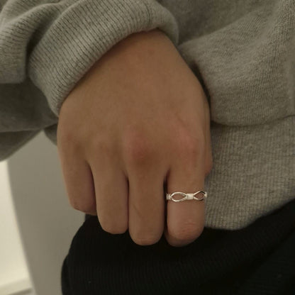 Braided Link Silver Ring