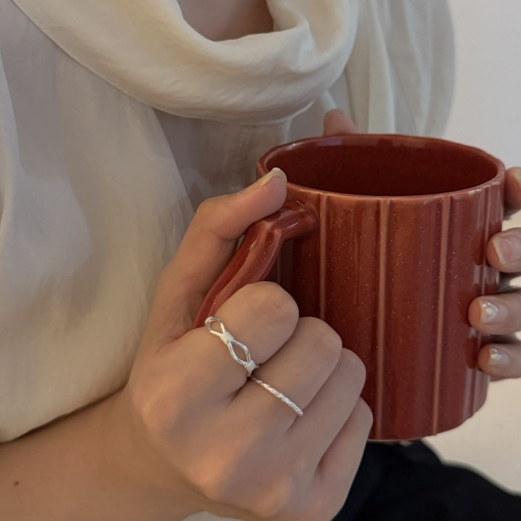 Braided Link Silver Ring