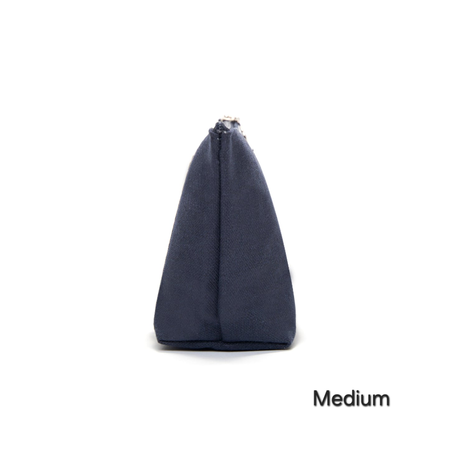 Lily Embroidery Pouch – Linen Blend Zipper Bag (Medium & Large) Made in Korea