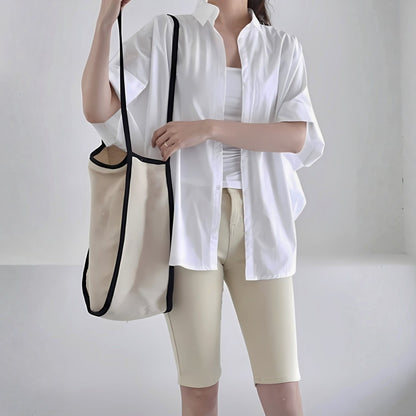 Minimal Cape Sleeve Boxy Blouse – Women One Size