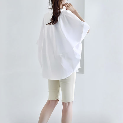 Minimal Cape Sleeve Boxy Blouse – Women One Size