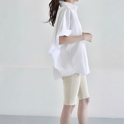 Minimal Cape Sleeve Boxy Blouse – Women One Size