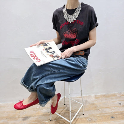 Pleated Barrel Fit Vintage Denim Pants