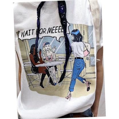 Wait For Me Graphic Tee – Soft Cotton Statement - Women One Size