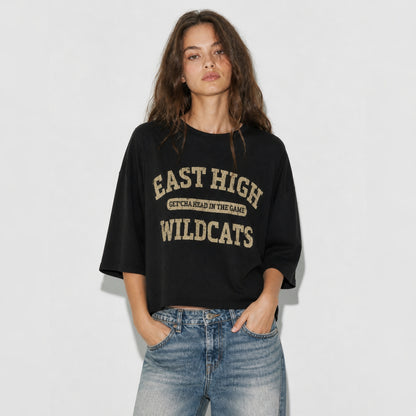 East High Wildcats 3/4 Sleeve Graphic Tee – Women One Size