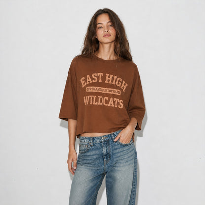 East High Wildcats 3/4 Sleeve Graphic Tee – Women One Size