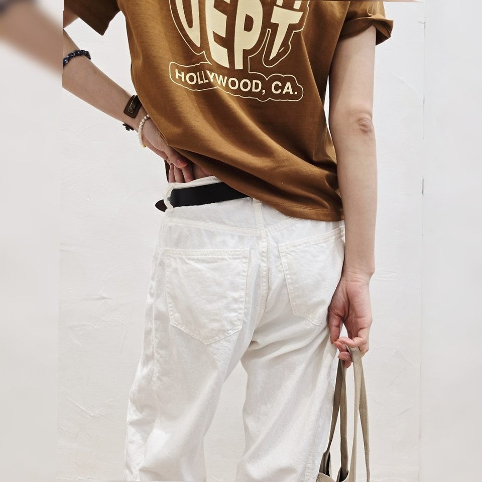 Blanc Soft Cotton Wide-Leg Pants with Center Seam