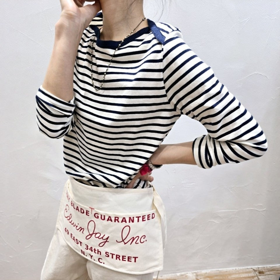 Marin Stripe Boat Neck Long Sleeve Top - Women One Size