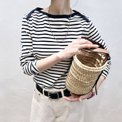 Marin Stripe Boat Neck Long Sleeve Top - Women One Size