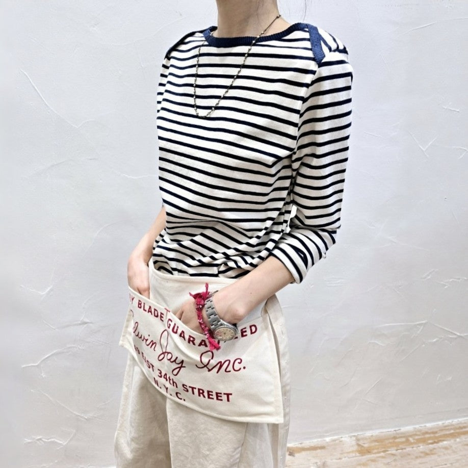 Marin Stripe Boat Neck Long Sleeve Top - Women One Size