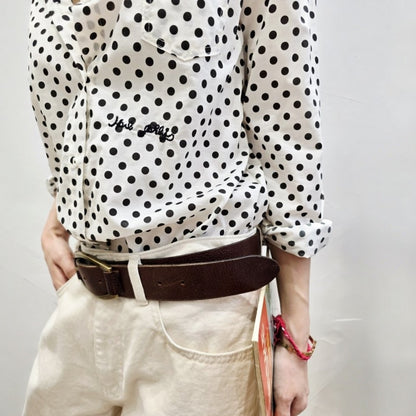 French Dot Everyday Blouse - Women One Size