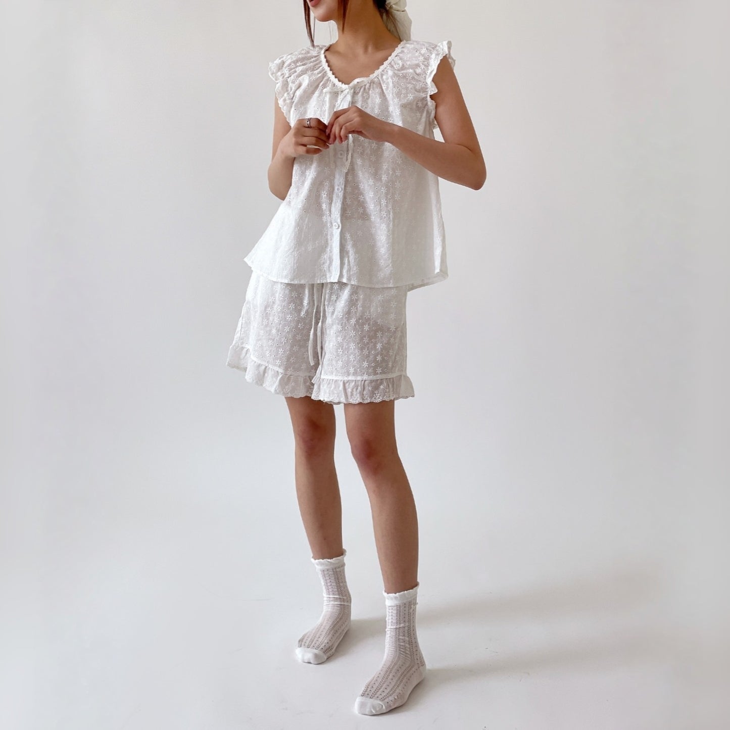 Dandelion Cotton Eyelet Pajama Set