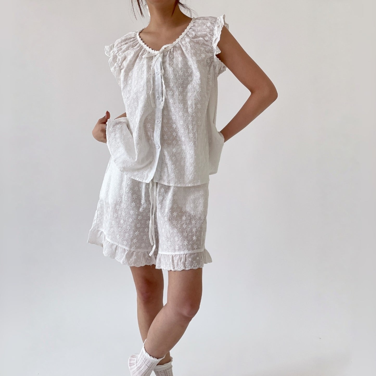Dandelion Cotton Eyelet Pajama Set
