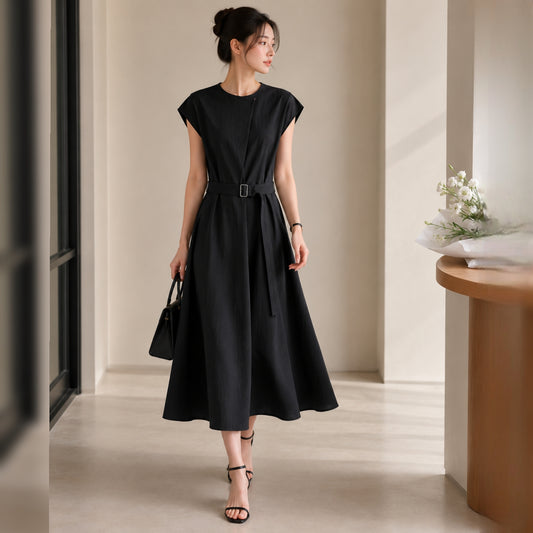 RENE Textured A-Line Midi Dress - Women One Size