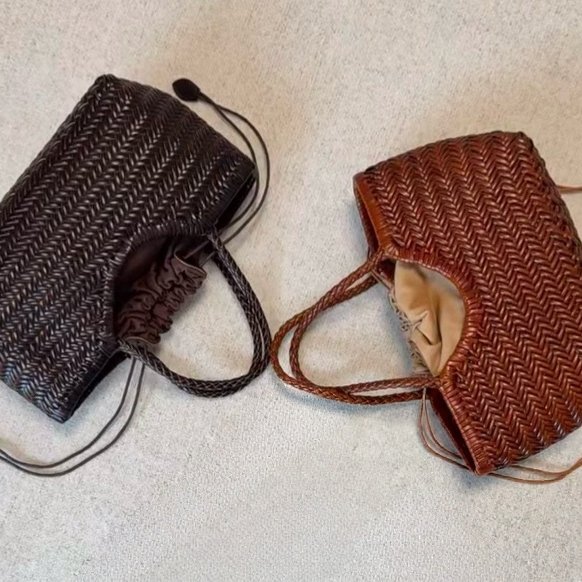 Braided Leather Tote Bag