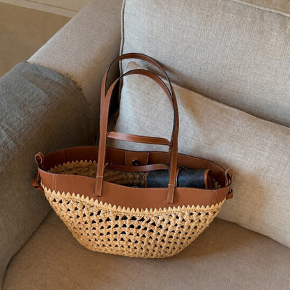 Raffia Basket Tote Bag