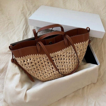 Raffia Basket Tote Bag