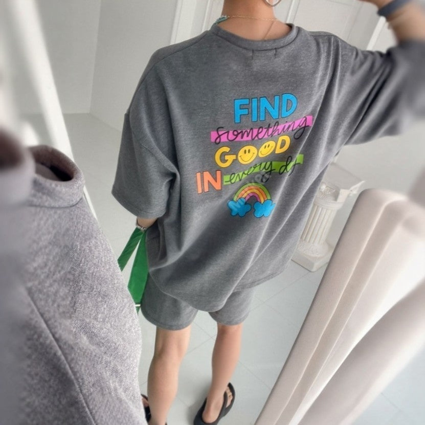 Find Something Good Graphic Cotton Matching Setwear - Women One Size