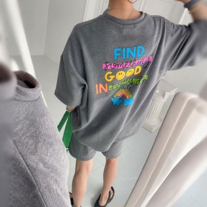 Find Something Good Graphic Cotton Matching Setwear - Women One Size