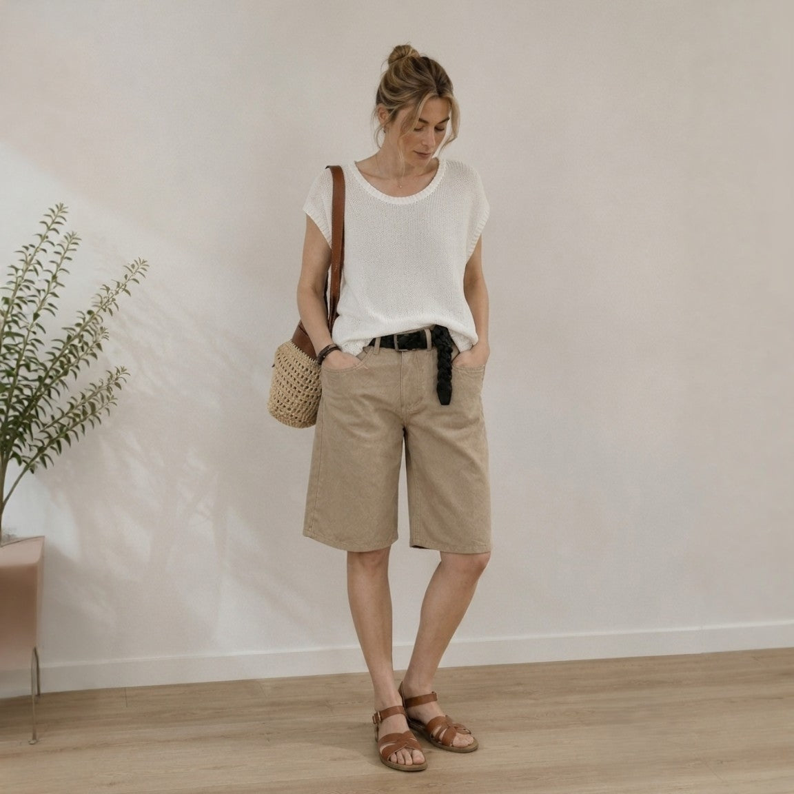 Relaxed Textured Knit Top - Women One Size