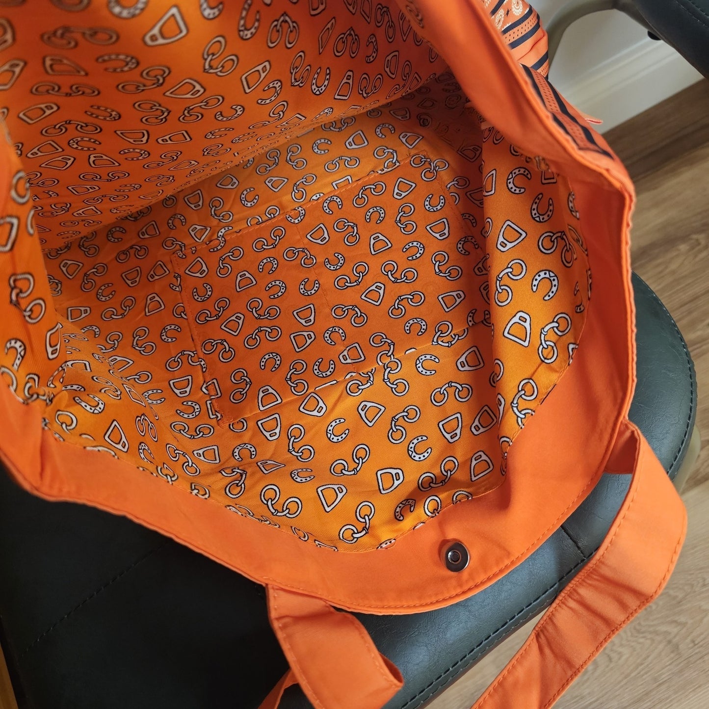 Vintage Horse & Belt Print Scarf Eco Bag