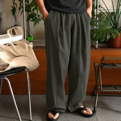 Relaxed Washed Cotton Volume Pants – Men One Size