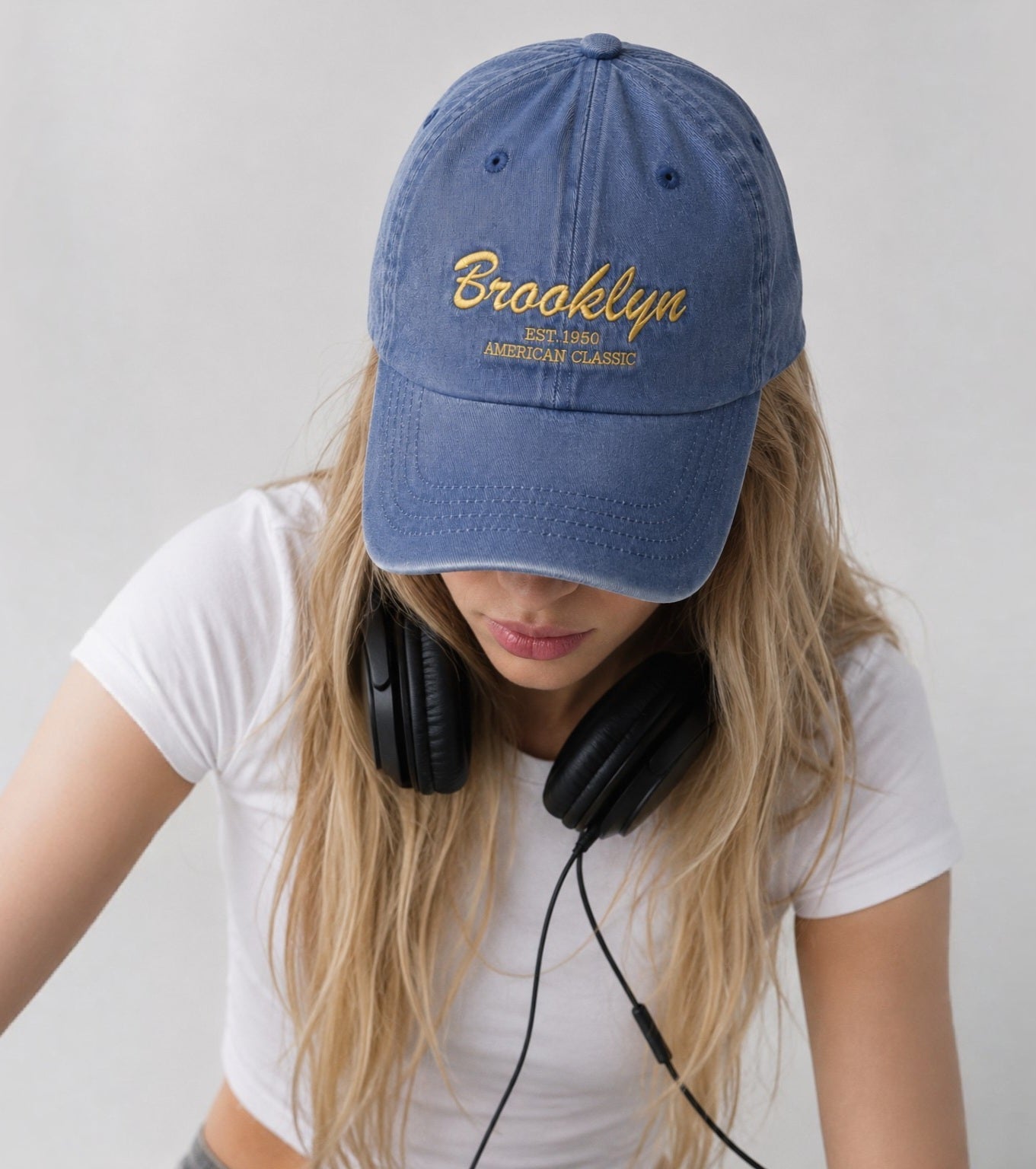 Vintage Washed Brooklyn Embroidered Baseball Cap