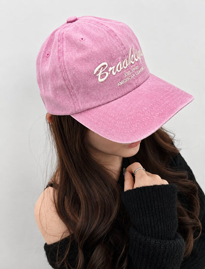 Vintage Washed Brooklyn Embroidered Baseball Cap