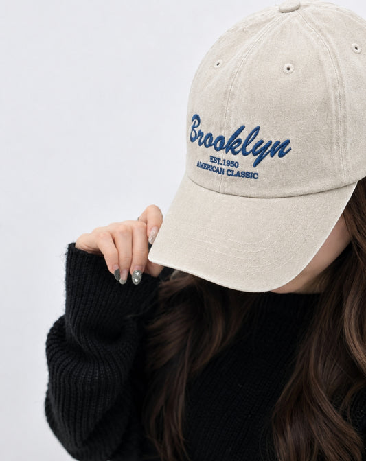 Vintage Washed Brooklyn Embroidered Baseball Cap