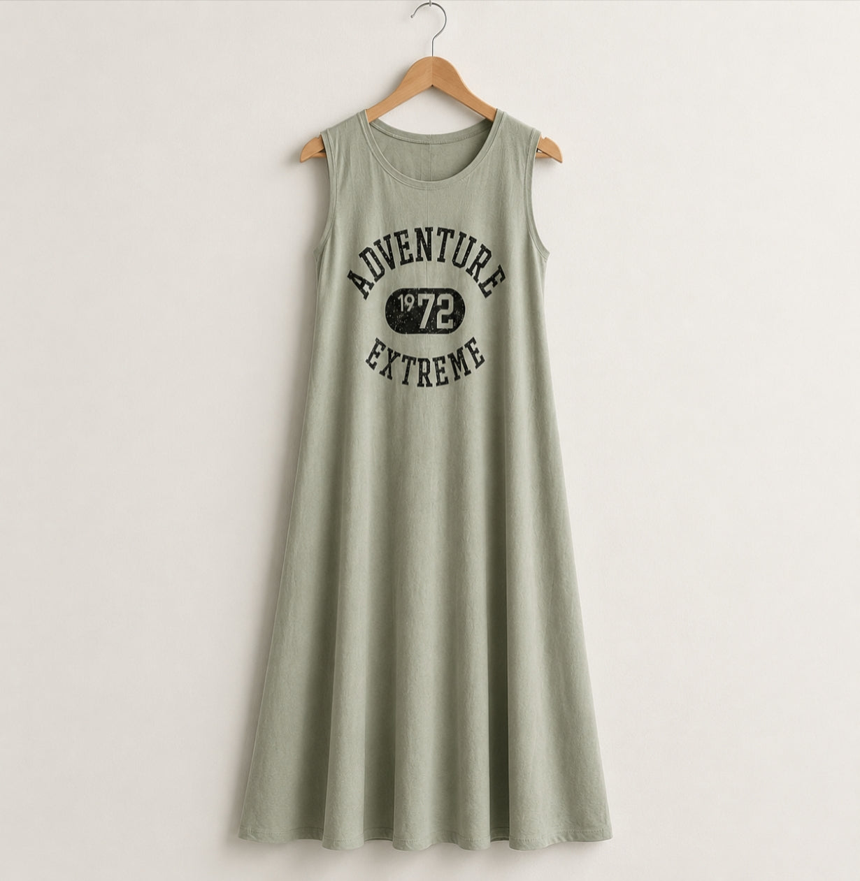 Vintage Adventure 1972 Graphic A-Line Cotton Tank Dress – Women One Size