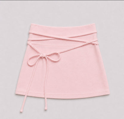 Long Wrap Tie Mini Skort – Women One Size