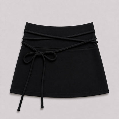 Long Wrap Tie Mini Skort – Women One Size