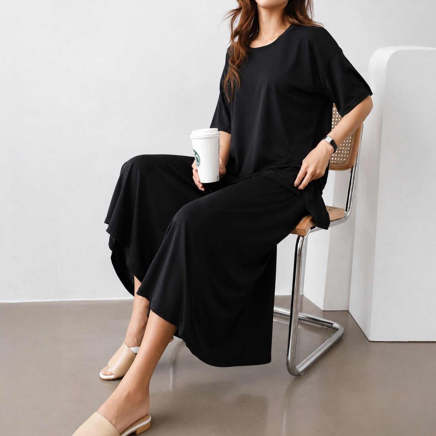 Relaxed Draped Wide-Leg Setwear – Women One Size