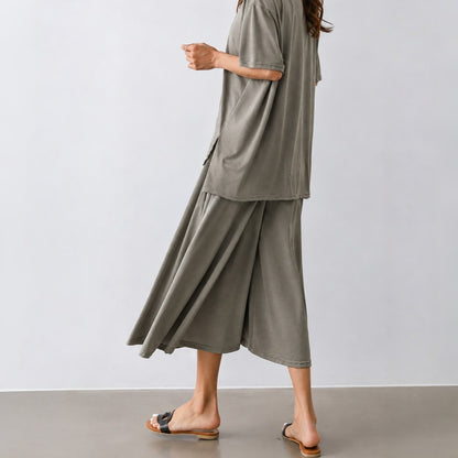 Relaxed Draped Wide-Leg Setwear – Women One Size