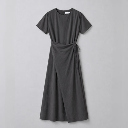 Draped Wrap Tie Dress - Women One Size