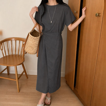 Draped Wrap Tie Dress - Women One Size