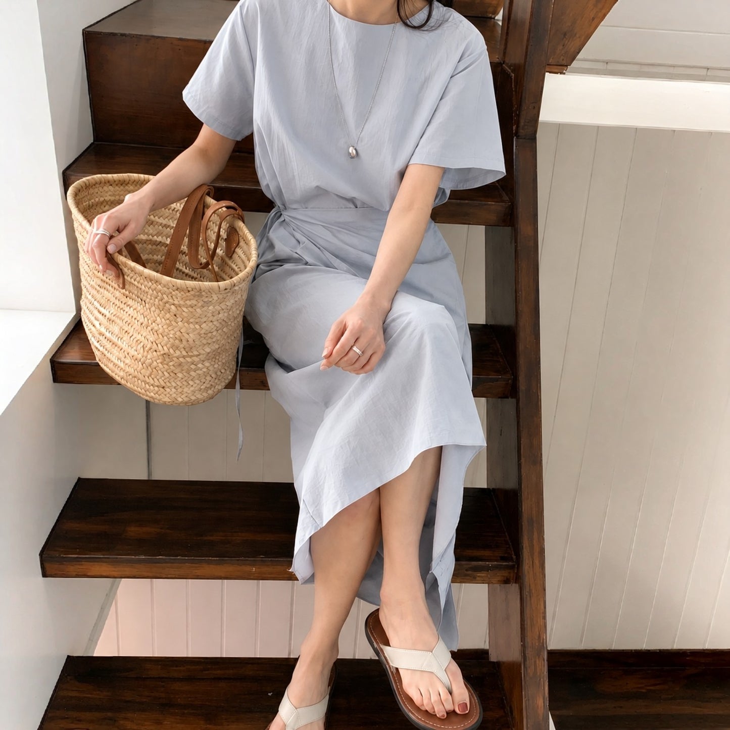 Draped Wrap Tie Dress - Women One Size