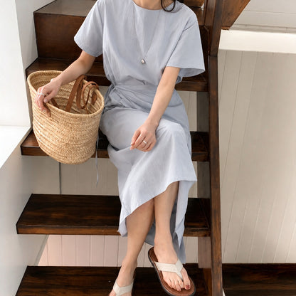 Draped Wrap Tie Dress - Women One Size
