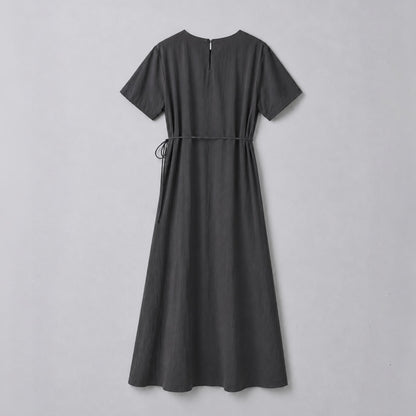 Draped Wrap Tie Dress - Women One Size