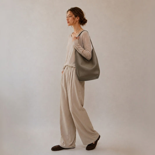 Large  Norr Leather Bucket Tote Bag