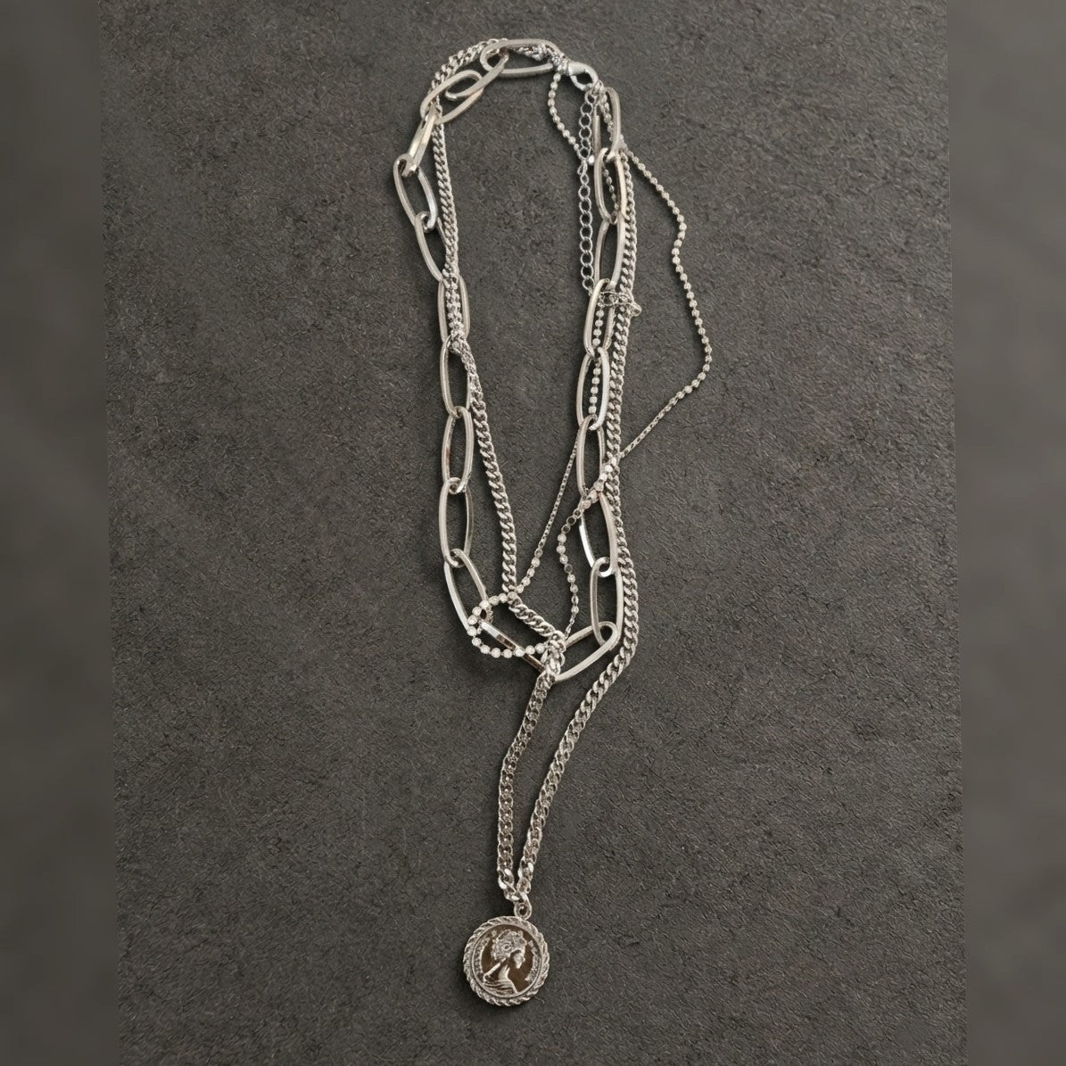 Triple Layer Coin Pendant Necklace