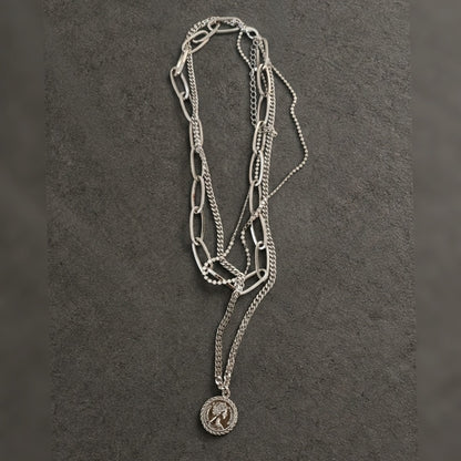 Triple Layer Coin Pendant Necklace