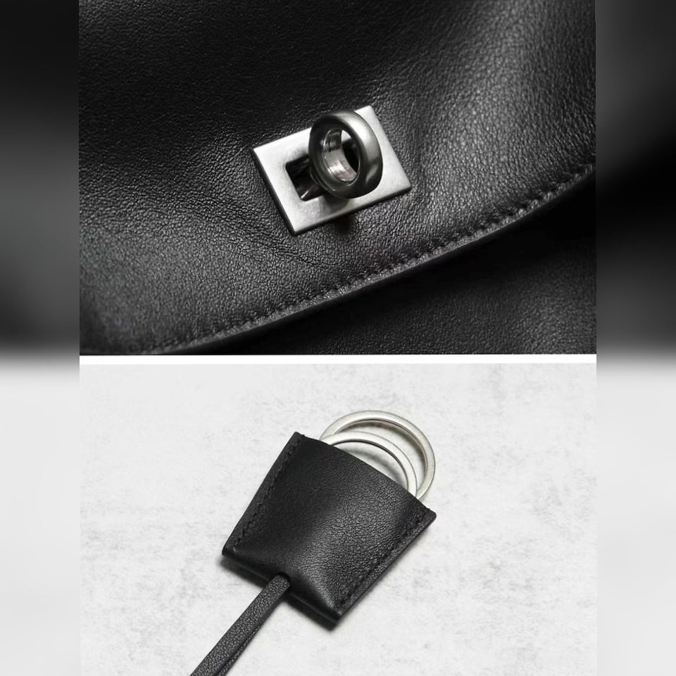 AVEN Drape Lock Leather Handbag