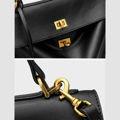 AVEN Drape Lock Leather Handbag