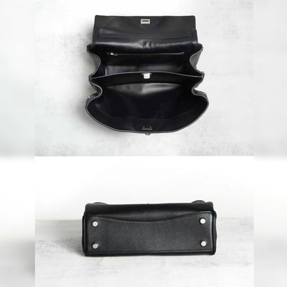 AVEN Drape Lock Leather Handbag