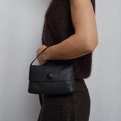 LUNE Button Flap Cowhide Mini Bag