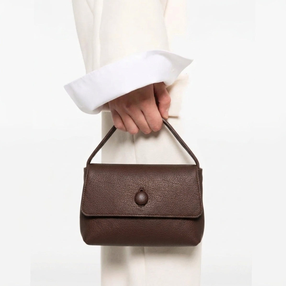 LUNE Button Flap Cowhide Mini Bag