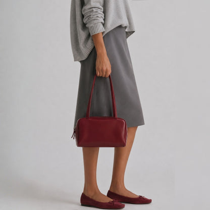 ROEN Double-Zip Lambskin Bowling Shoulder Bag
